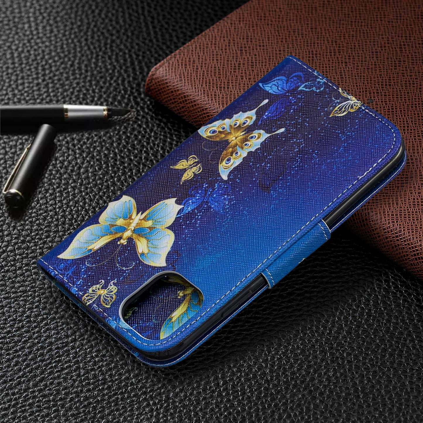 Pattern Printing Cross Texture Wallet Stand Flip Leather Case for iPhone 11 6.1 inch (2019)