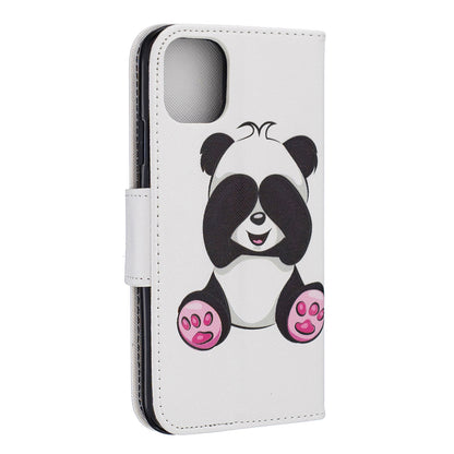 Pattern Printing Cross Texture Wallet Stand Flip Leather Case for iPhone 11 6.1 inch (2019)