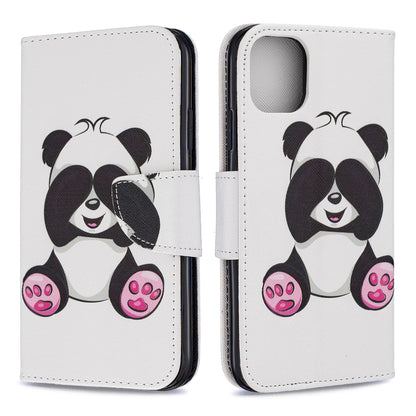 Pattern Printing Cross Texture Wallet Stand Flip Leather Case for iPhone 11 6.1 inch (2019)