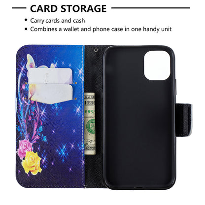 Pattern Printing Cross Texture Wallet Stand Flip Leather Case for iPhone 11 6.1 inch (2019)