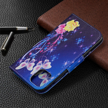 Pattern Printing Cross Texture Wallet Stand Flip Leather Case for iPhone 11 6.1 inch (2019)