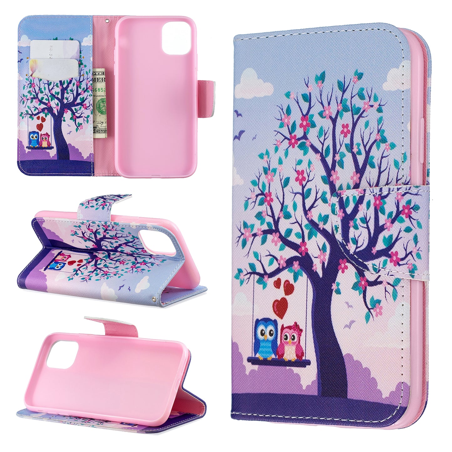 Pattern Printing Cross Texture Wallet Stand Flip Leather Case for iPhone 11 6.1 inch (2019)