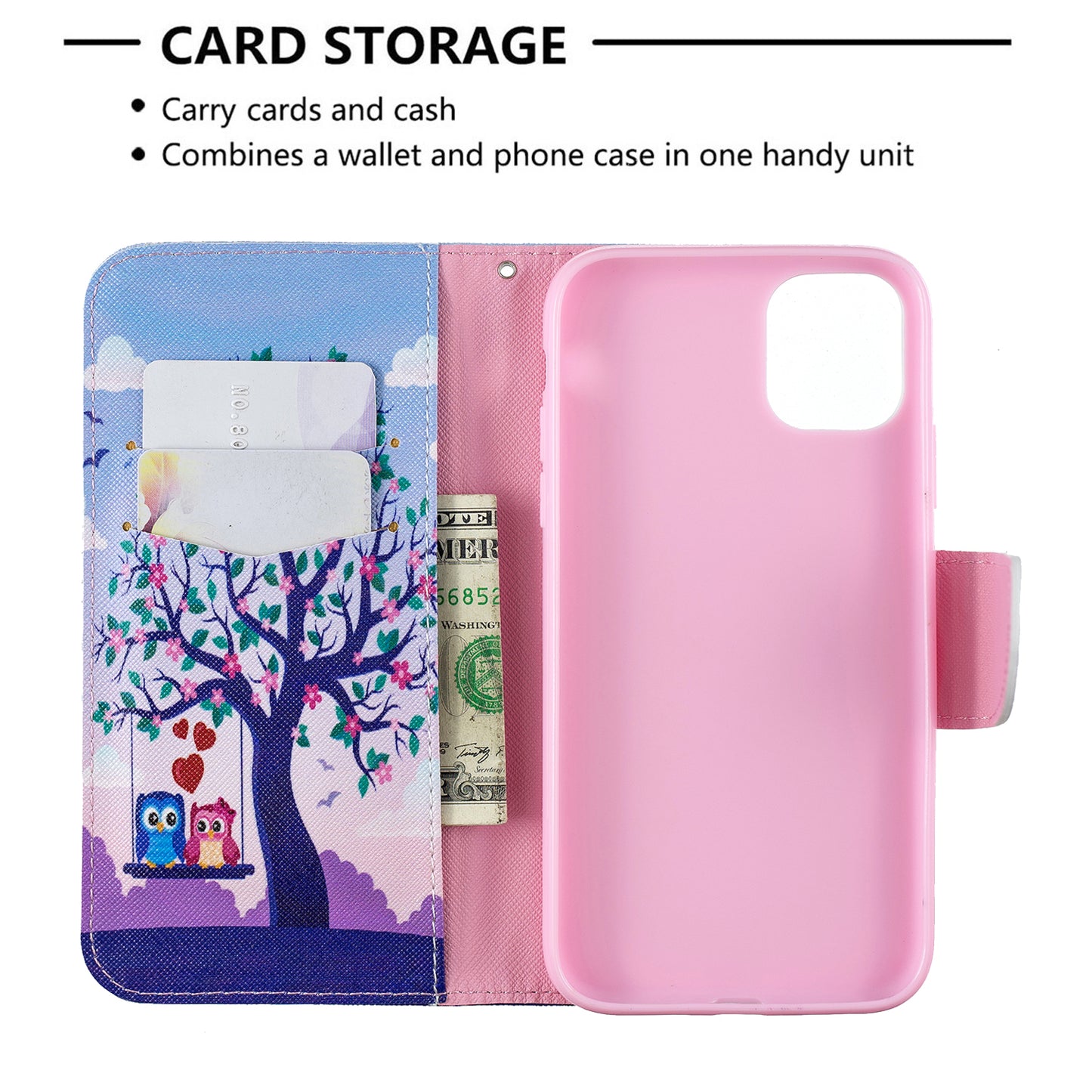 Pattern Printing Cross Texture Wallet Stand Flip Leather Case for iPhone 11 6.1 inch (2019)