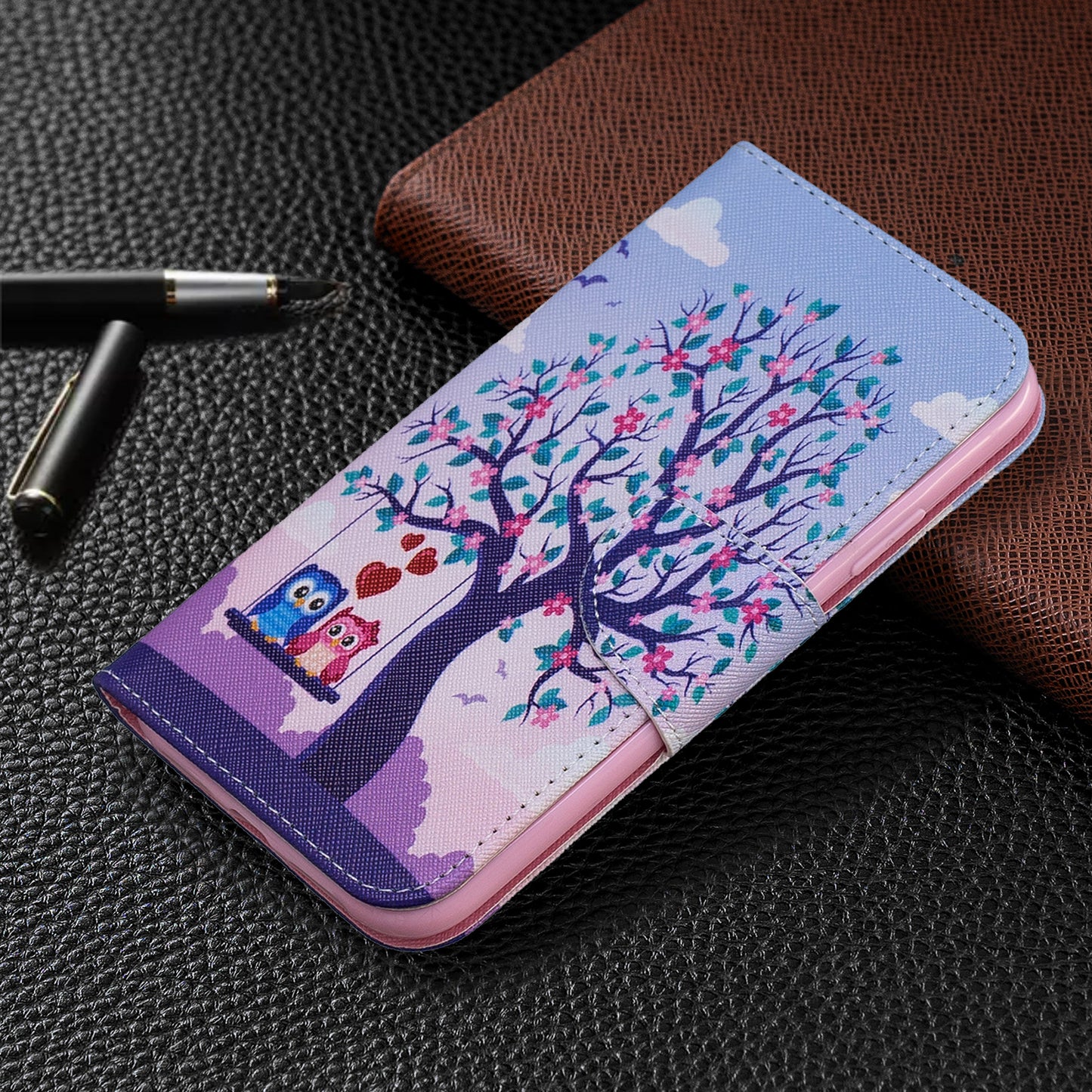 Pattern Printing Cross Texture Wallet Stand Flip Leather Case for iPhone 11 6.1 inch (2019)