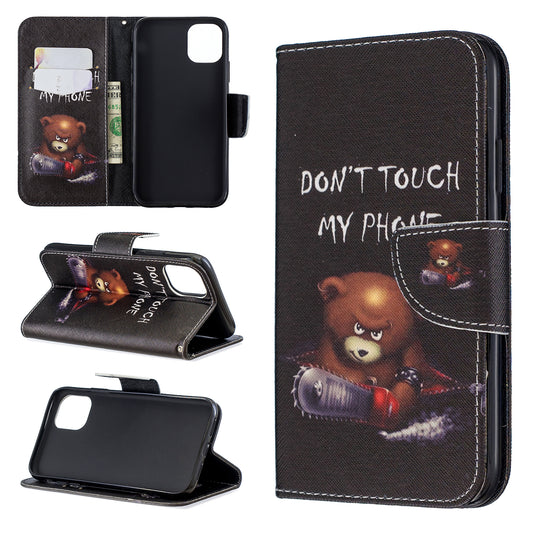 Printing Style Leather Wallet Phone Covering Case for iPhone 11 6.1 inch (2019)