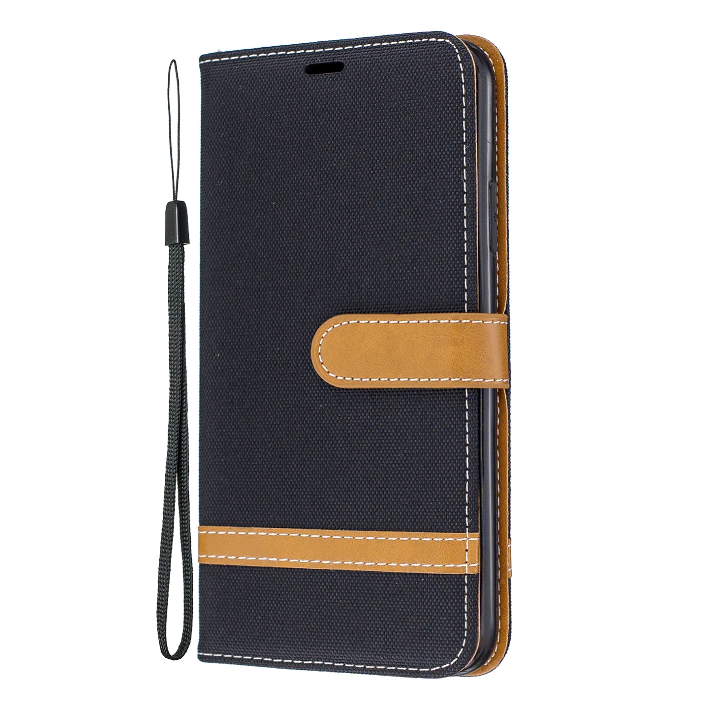 Jeans Cloth Wallet Stand Leather Cell Phone Shell for iPhone 11 Pro Max 6.5 inch (2019)