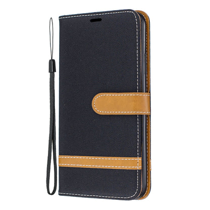 Jeans Cloth Wallet Stand Leather Cell Phone Shell for iPhone 11 Pro Max 6.5 inch (2019)