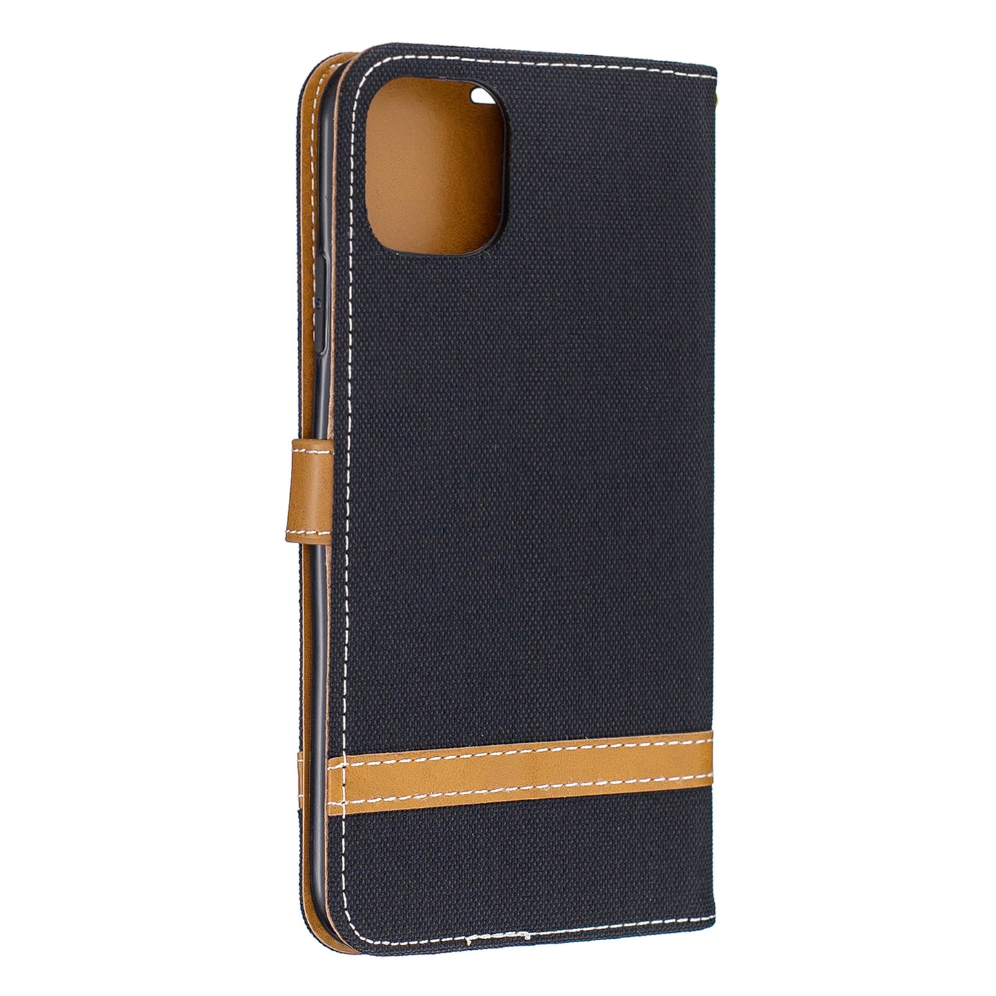 Jeans Cloth Wallet Stand Leather Cell Phone Shell for iPhone 11 Pro Max 6.5 inch (2019)
