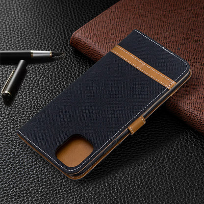 Jeans Cloth Wallet Stand Leather Cell Phone Shell for iPhone 11 Pro Max 6.5 inch (2019)