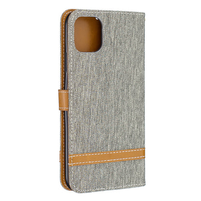 Jeans Cloth Wallet Stand Leather Cell Phone Shell for iPhone 11 Pro Max 6.5 inch (2019)