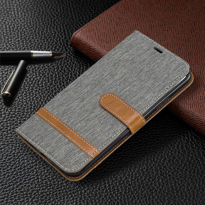 Jeans Cloth Wallet Stand Leather Cell Phone Shell for iPhone 11 Pro Max 6.5 inch (2019)