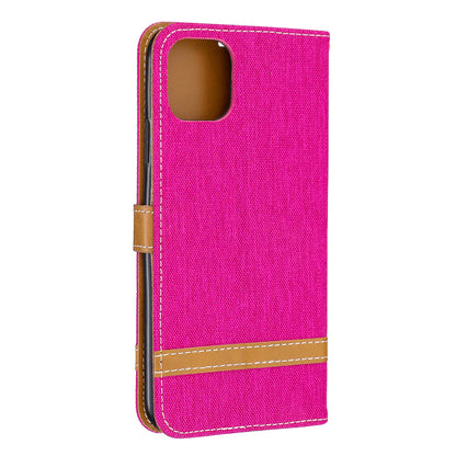 Jeans Cloth Wallet Stand Leather Cell Phone Shell for iPhone 11 Pro Max 6.5 inch (2019)