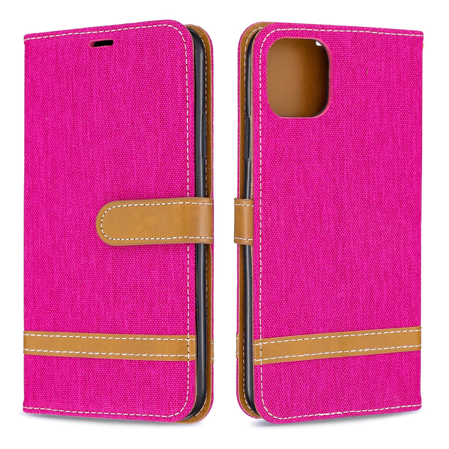 Jeans Cloth Wallet Stand Leather Cell Phone Shell for iPhone 11 Pro Max 6.5 inch (2019)