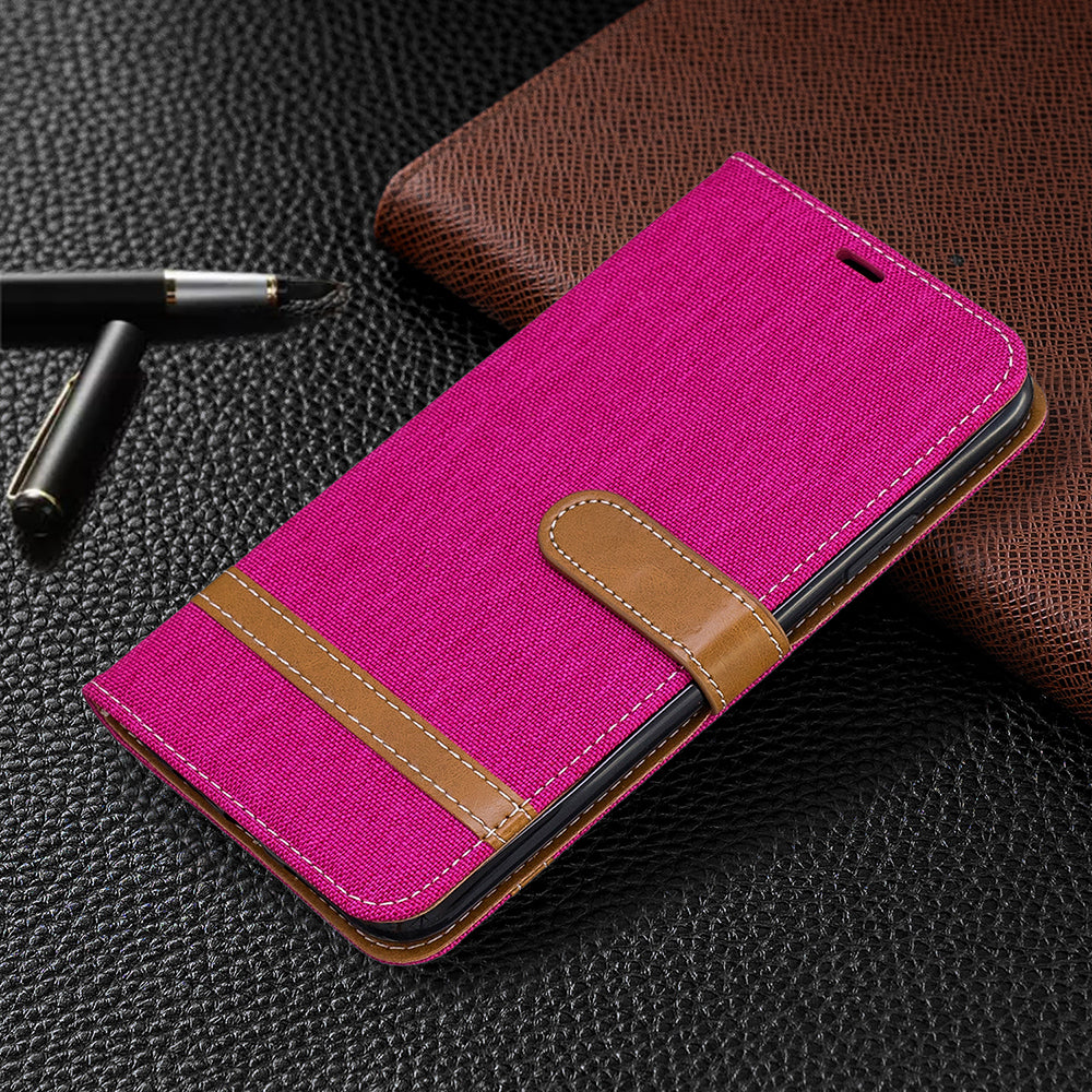 Jeans Cloth Wallet Stand Leather Cell Phone Shell for iPhone 11 Pro Max 6.5 inch (2019)