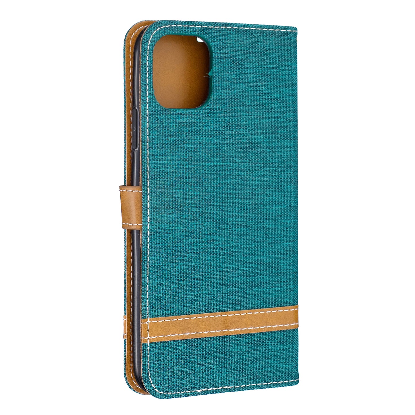 Jeans Cloth Wallet Stand Leather Cell Phone Shell for iPhone 11 Pro Max 6.5 inch (2019)
