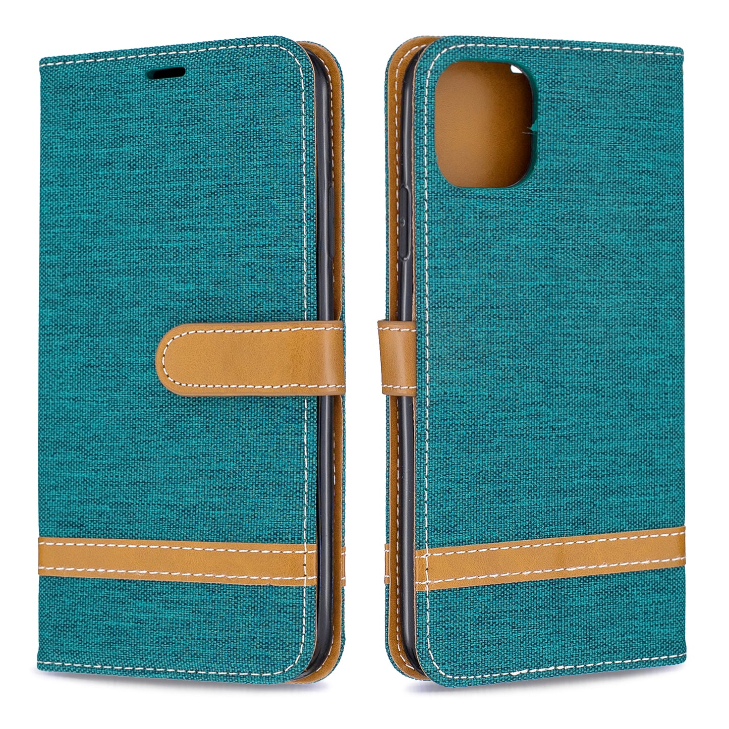Jeans Cloth Wallet Stand Leather Cell Phone Shell for iPhone 11 Pro Max 6.5 inch (2019)