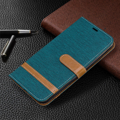 Jeans Cloth Wallet Stand Leather Cell Phone Shell for iPhone 11 Pro Max 6.5 inch (2019)