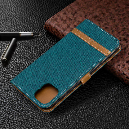 Jeans Cloth Wallet Stand Leather Cell Phone Shell for iPhone 11 Pro Max 6.5 inch (2019)