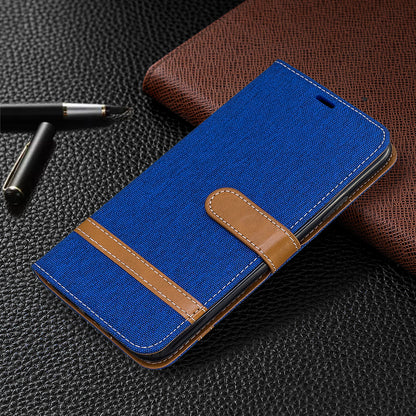 Jeans Cloth Wallet Stand Leather Cell Phone Shell for iPhone 11 Pro Max 6.5 inch (2019)