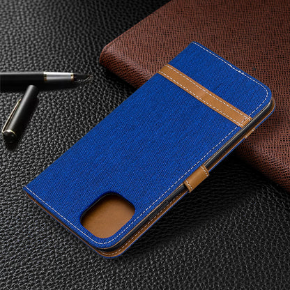 Jeans Cloth Wallet Stand Leather Cell Phone Shell for iPhone 11 Pro Max 6.5 inch (2019)