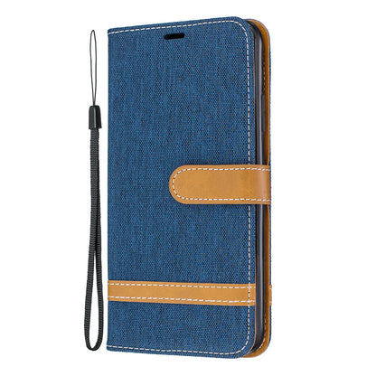 Jeans Cloth Wallet Stand Leather Cell Phone Shell for iPhone 11 Pro Max 6.5 inch (2019)