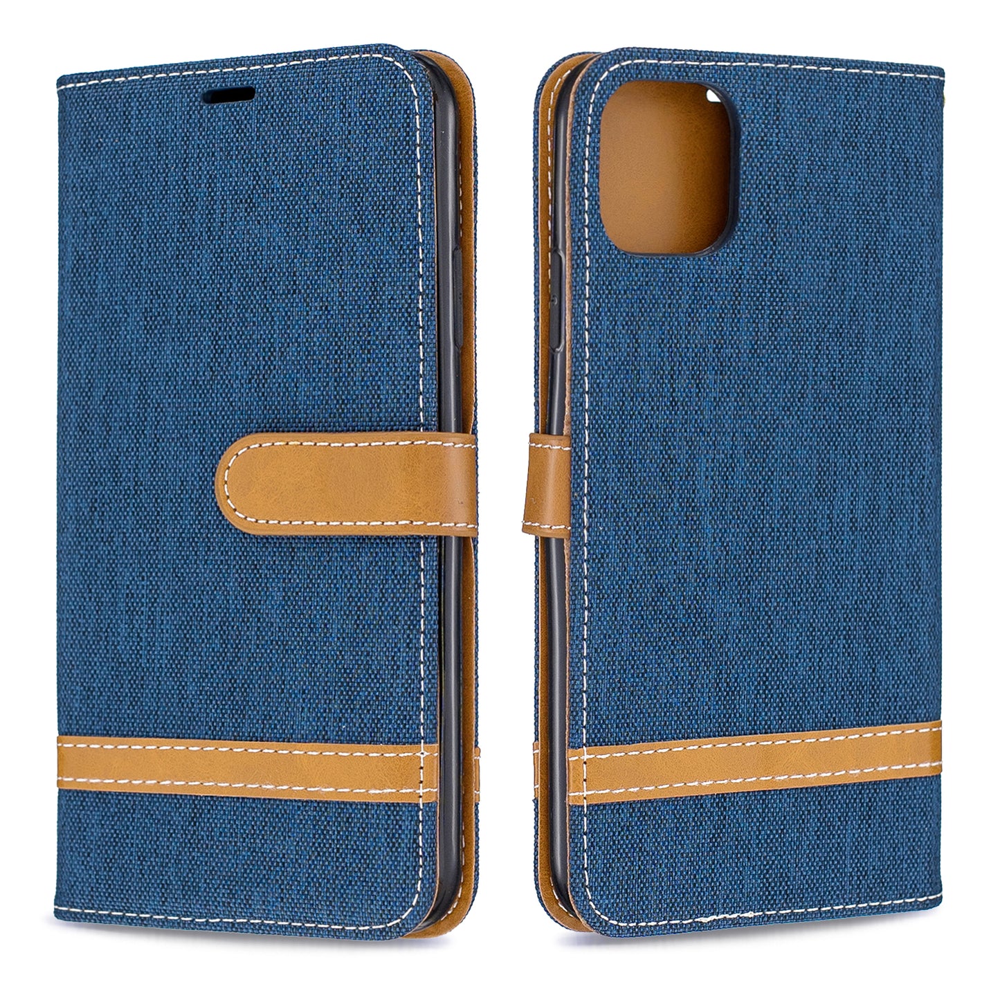 Jeans Cloth Wallet Stand Leather Cell Phone Shell for iPhone 11 Pro Max 6.5 inch (2019)