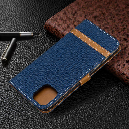 Jeans Cloth Wallet Stand Leather Cell Phone Shell for iPhone 11 Pro Max 6.5 inch (2019)