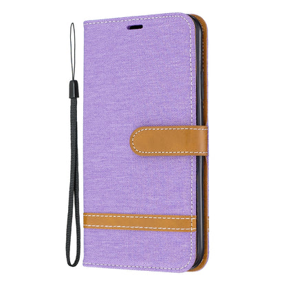 Jeans Cloth Wallet Stand Leather Cell Phone Shell for iPhone 11 Pro Max 6.5 inch (2019)