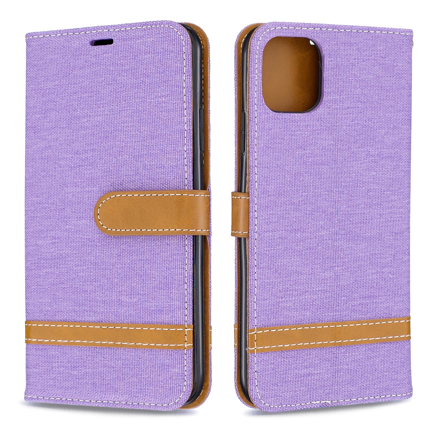 Jeans Cloth Wallet Stand Leather Cell Phone Shell for iPhone 11 Pro Max 6.5 inch (2019)