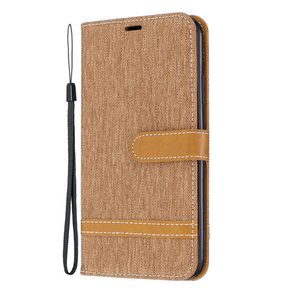 Jeans Cloth Wallet Stand Leather Cell Phone Shell for iPhone 11 Pro Max 6.5 inch (2019)