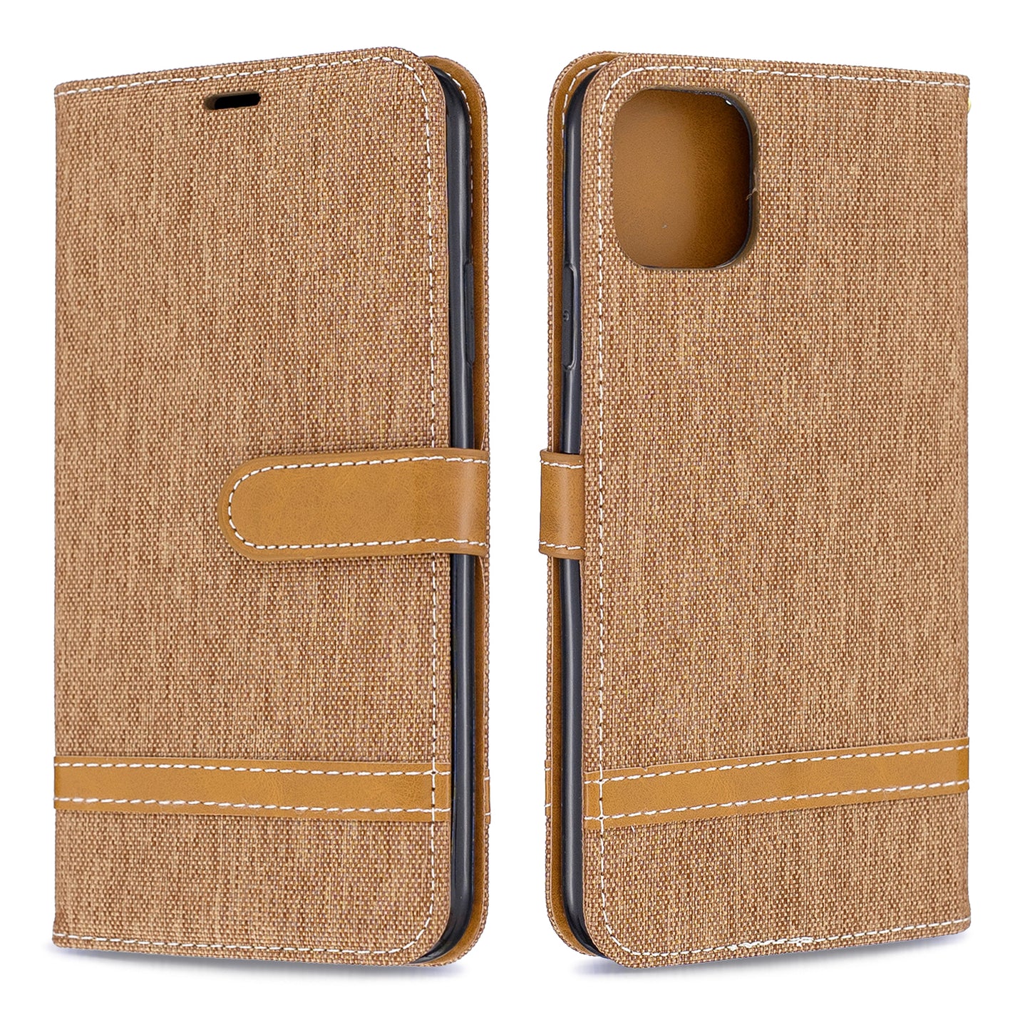 Jeans Cloth Wallet Stand Leather Cell Phone Shell for iPhone 11 Pro Max 6.5 inch (2019)