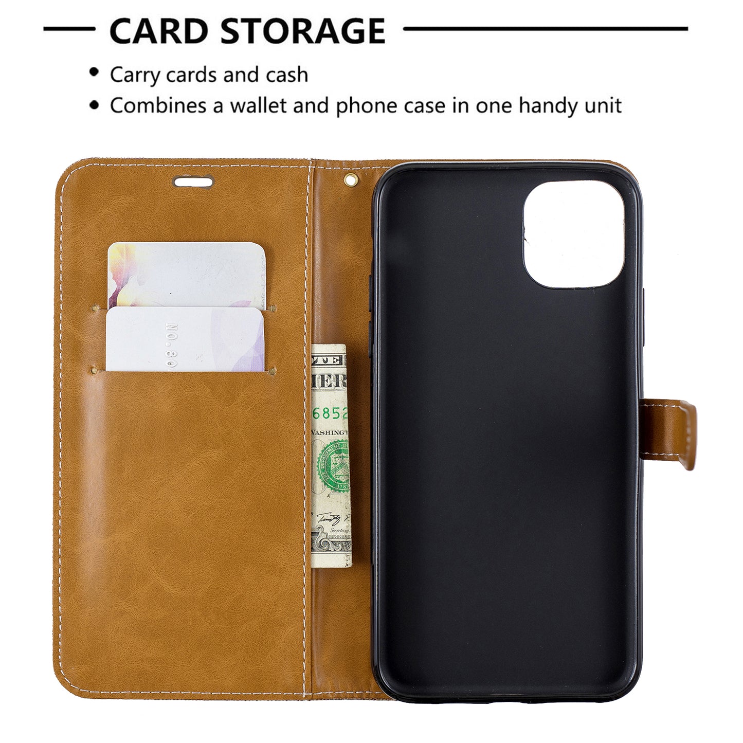 Jeans Cloth Wallet Stand Leather Cell Phone Shell for iPhone 11 Pro Max 6.5 inch (2019)