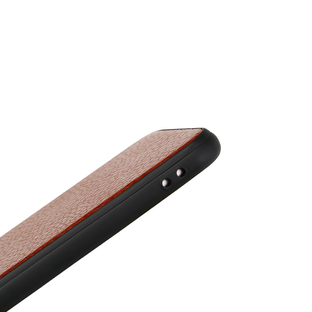 Litchi Texture Genuine Leather Skin Coated TPU Phone Case for iPhone 8/7/SE (2022)/SE (2020)