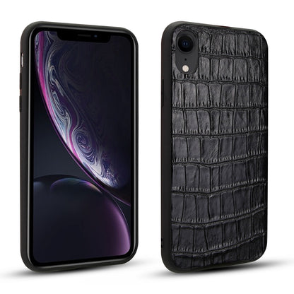 Crocodile Texture Genuine Leather Coated TPU Phone Case for iPhone XR