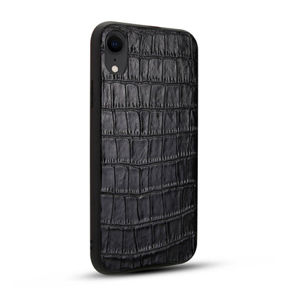 Crocodile Texture Genuine Leather Coated TPU Phone Case for iPhone XR