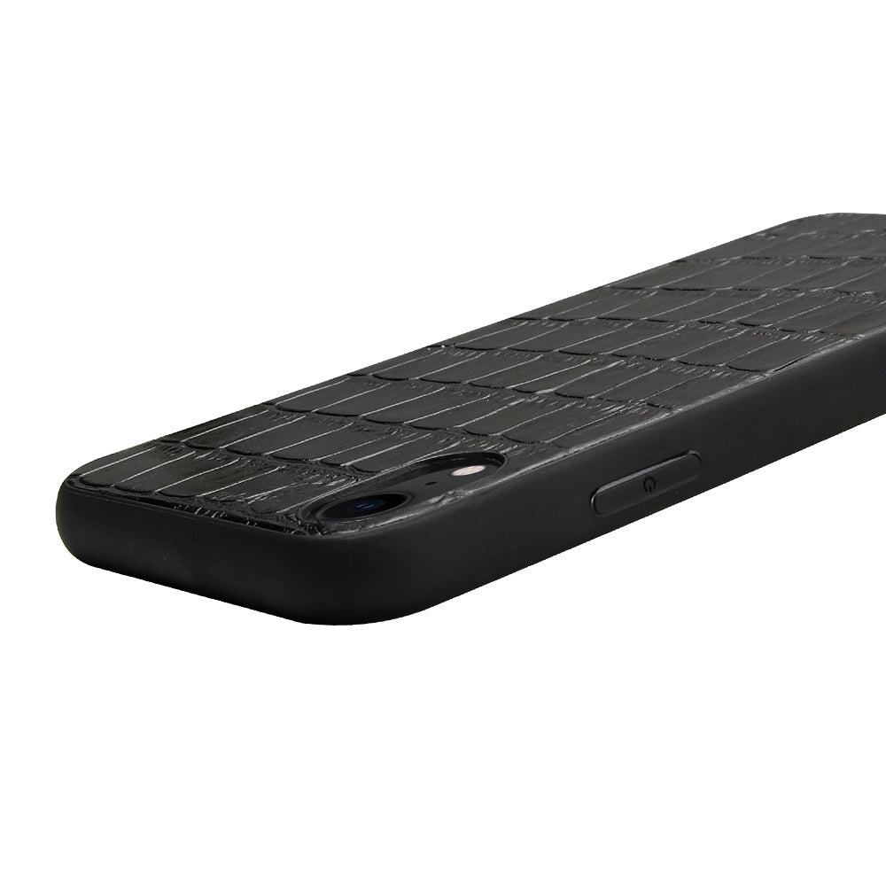 Crocodile Texture Genuine Leather Coated TPU Phone Case for iPhone XR