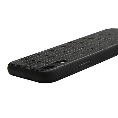 Crocodile Texture Genuine Leather Coated TPU Phone Case for iPhone XR