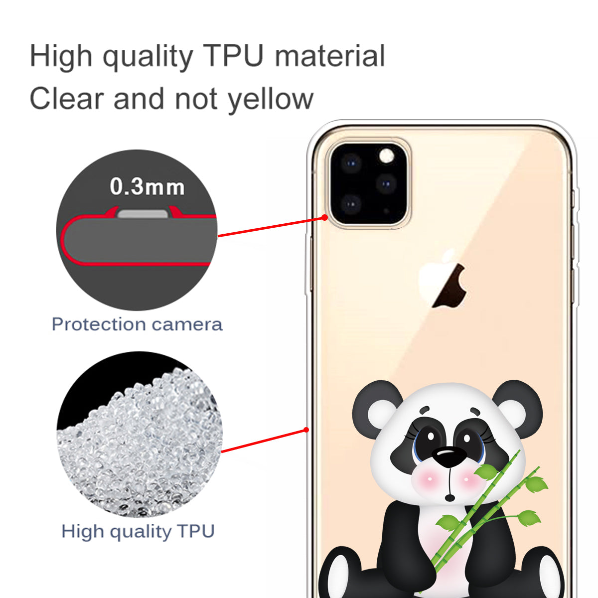 Pattern Printing Extremely Transparent TPU Phone Case Cover for iPhone 11 Pro Max 6.5 inch (2019)