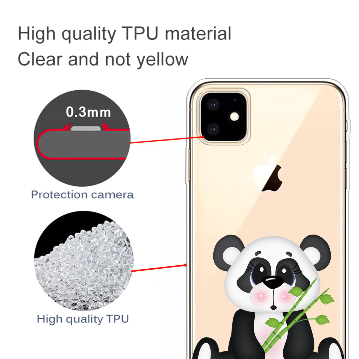 Pattern Printing Clear TPU Phone Cover for iPhone 11 6.1 inch (2019)