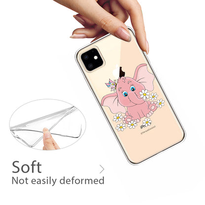Pattern Printing Clear TPU Phone Cover for iPhone 11 6.1 inch (2019)