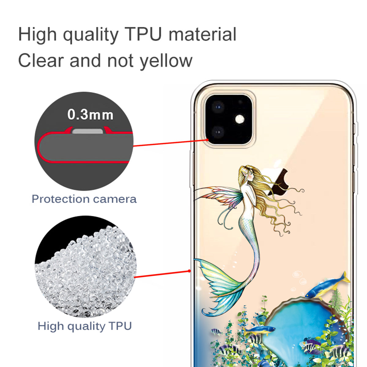 Pattern Printing Clear TPU Phone Cover for iPhone 11 6.1 inch (2019)