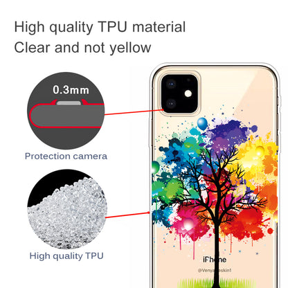 Pattern Printing Clear TPU Phone Cover for iPhone 11 6.1 inch (2019)