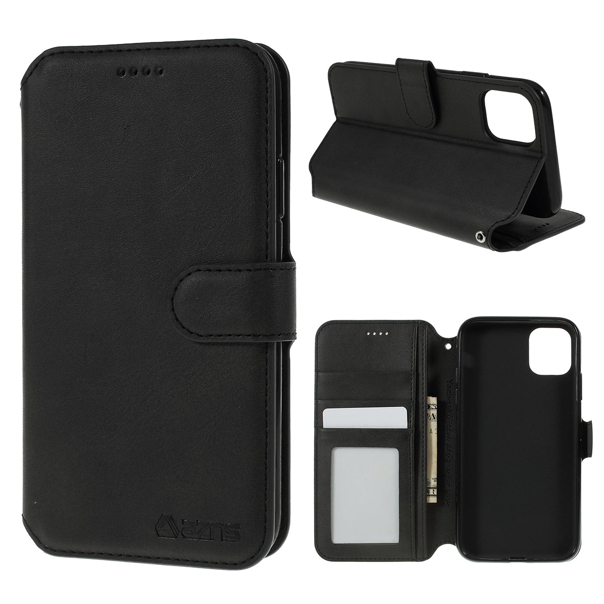 AZNS Leather Stand Phone Shell with Card Slots for iPhone 11 Pro 5.8 inch (2019)