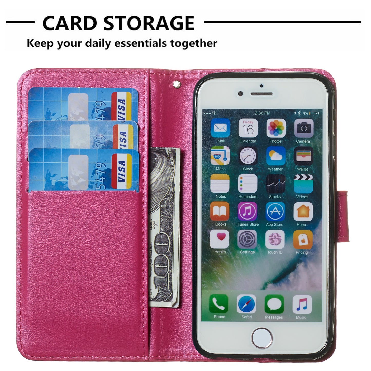 Wallet Leather Stand Mobile Phone Case for iPhone 8/7/SE (2020)/SE (2022) 4.7 inch