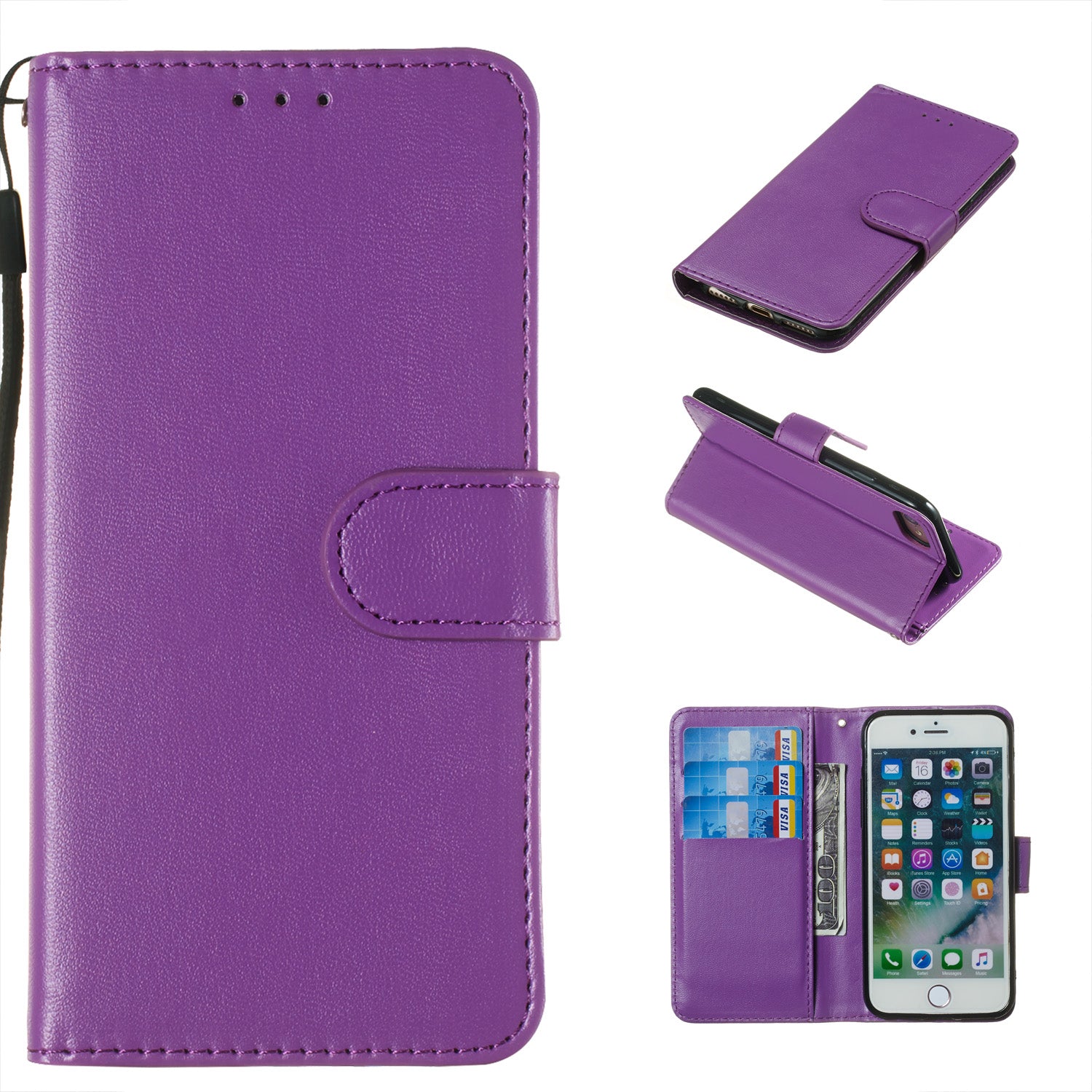 Wallet Leather Stand Mobile Phone Case for iPhone 8/7/SE (2020)/SE (2022) 4.7 inch