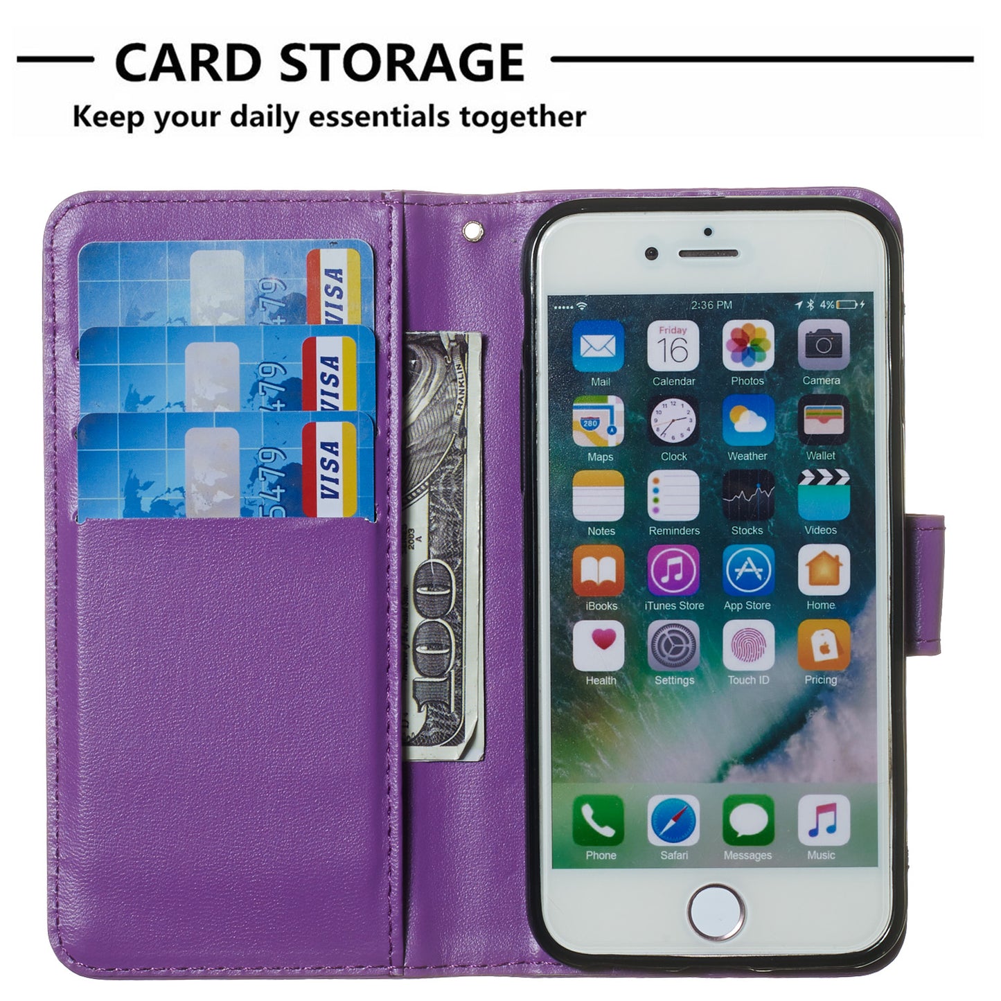 Wallet Leather Stand Mobile Phone Case for iPhone 8/7/SE (2020)/SE (2022) 4.7 inch