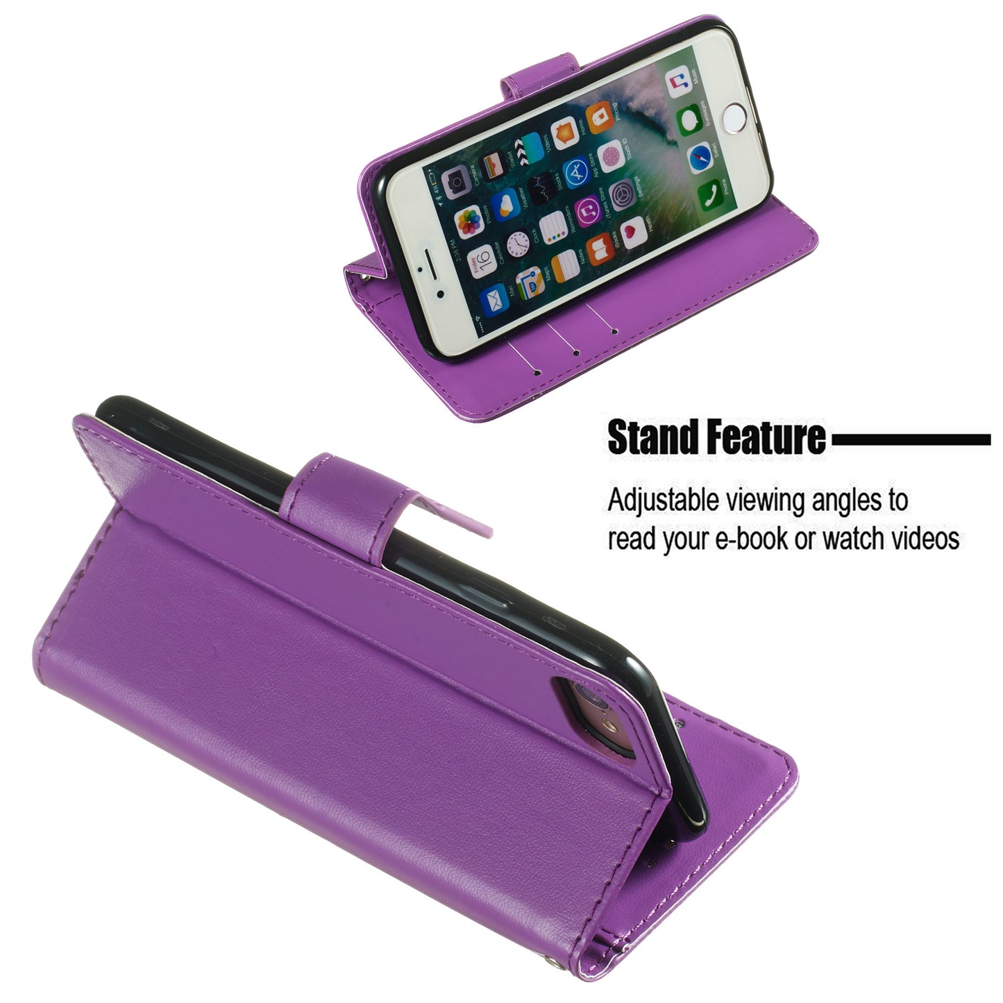 Wallet Leather Stand Mobile Phone Case for iPhone 8/7/SE (2020)/SE (2022) 4.7 inch