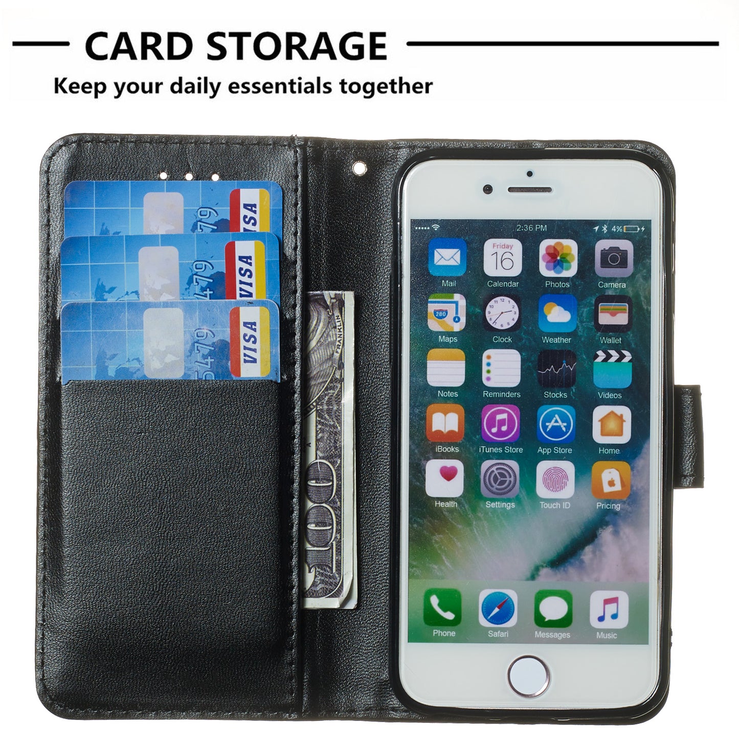 Wallet Leather Stand Mobile Phone Case for iPhone 8/7/SE (2020)/SE (2022) 4.7 inch
