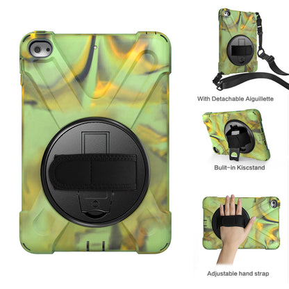 For iPad mini (2019) 7.9 inch / mini 4 X-Shape PC + TPU Rotary Kickstand Cover with Handstrap + Shoulder Strap