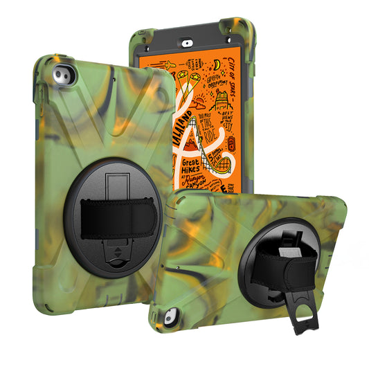 X-Shape PC + TPU Rotary Kickstand Cover with Handstrap for iPad mini (2019) 7.9 inch / mini 4